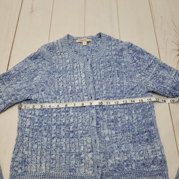 Brooks Brothers cable knit button cardigan sweater blue - Picture 4 of 9